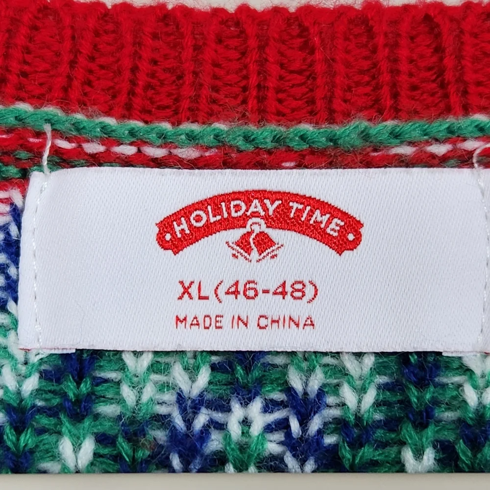 Holiday Time Ugly Christmas Sweater UCS Gorilla Fair Isle Jingle Mens Size XL